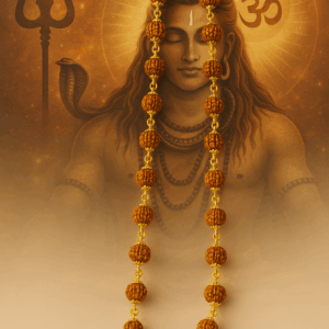 5 Mukhi Mala in Golden Chain